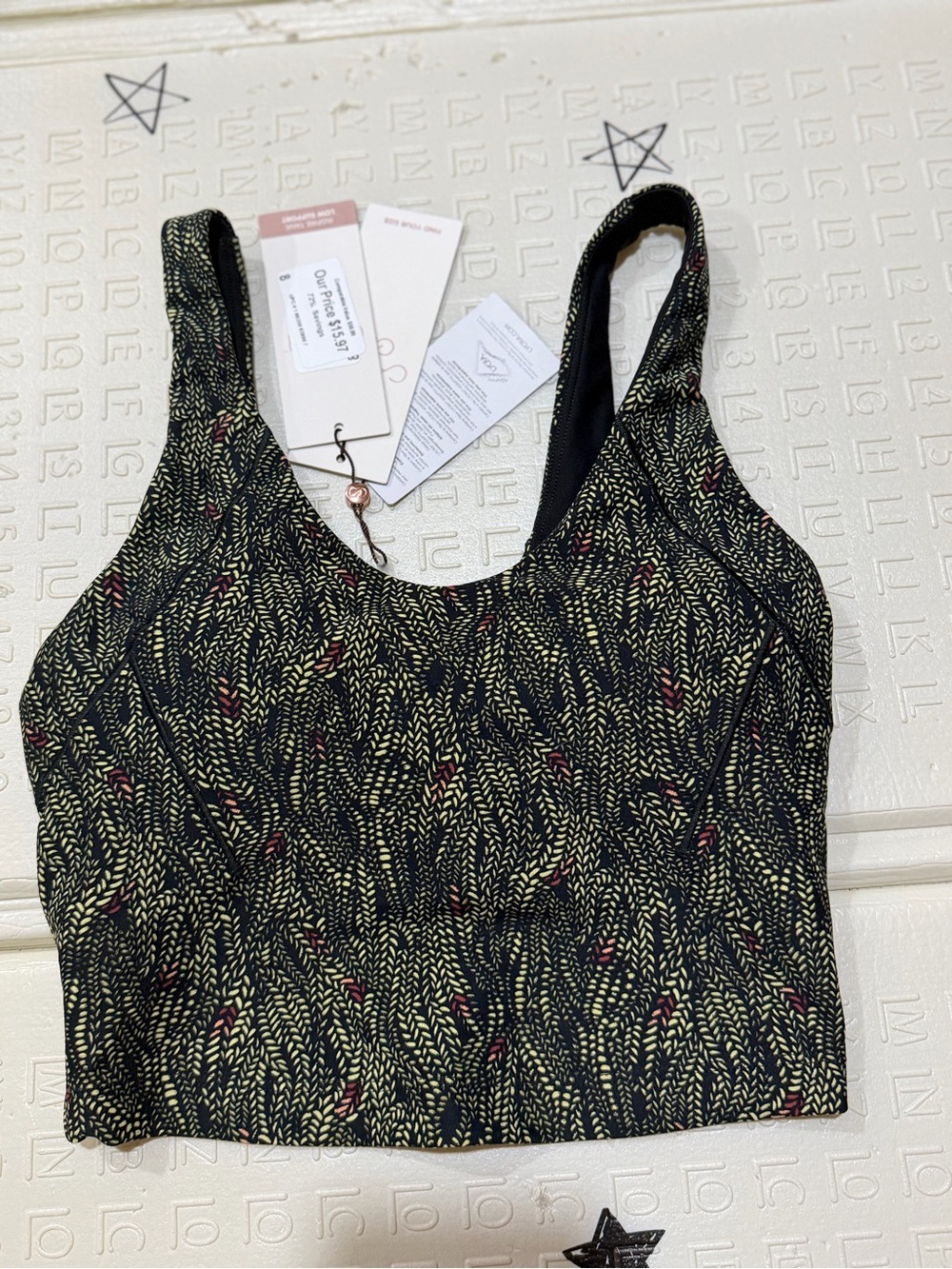 Calia black and green sport top